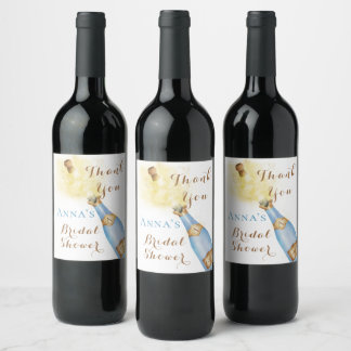 Brunch and Bubbly Sparkling Wine gold Bridal Showe Label