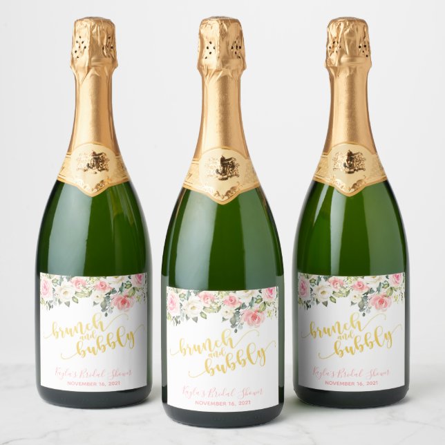 Brunch and Bubbly Sparkling Wine Label - Gold Text (Bottles)