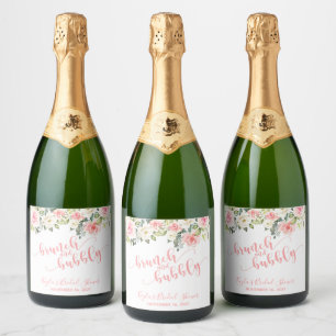 Brunch and Bubbly Sparkling Wine Label - Pink Text