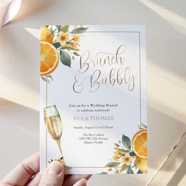 Brunch and Bubbly Wedding Brunch Invitation (Creator Uploaded)
