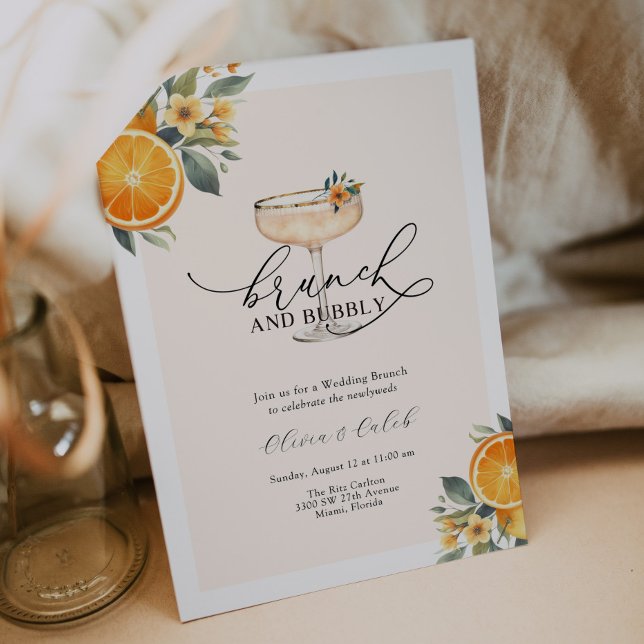 Brunch and Bubbly Wedding Brunch Invitation (Creator Uploaded)