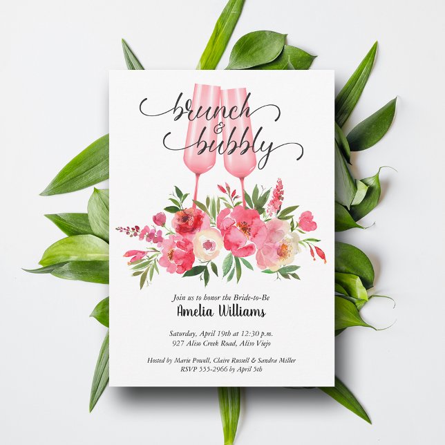 Brunch and Bubby Bridal Shower Champagne Invitation (Brunch and Bubby Bridal Shower Champagne Invitations - INSTANT DOWNLOAD and or PRINTED or both!)