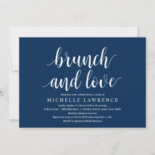 Brunch and Love, Modern Bridal Shower Celebration  Invitation