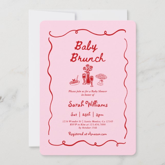 Brunch Baby Shower Girl Invitation (Front)