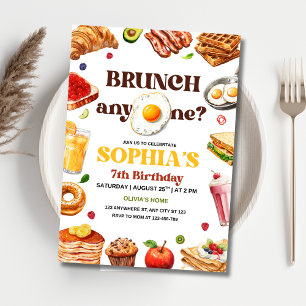 Brunch Birthday Invitation, Breakfast Birthday  Invitation