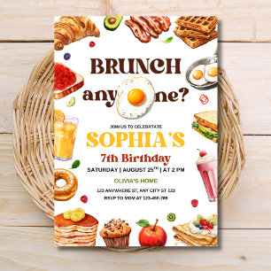 Brunch Birthday Invitation, Breakfast Party Foodie Invitation