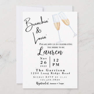 Brunch Bridal shower invitation Brunchin' & Lovin'