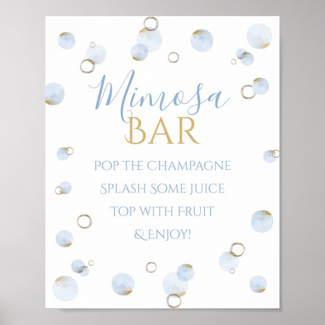 Brunch Bubbly and Baby Shower Mimosa Bar Poster (Front)