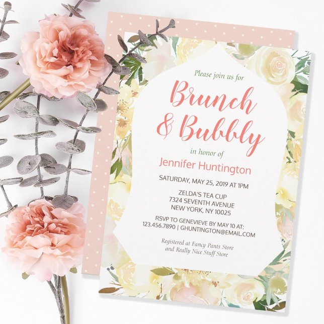 Brunch & Bubbly Boho Bridal Shower Invitation (Creator Uploaded)