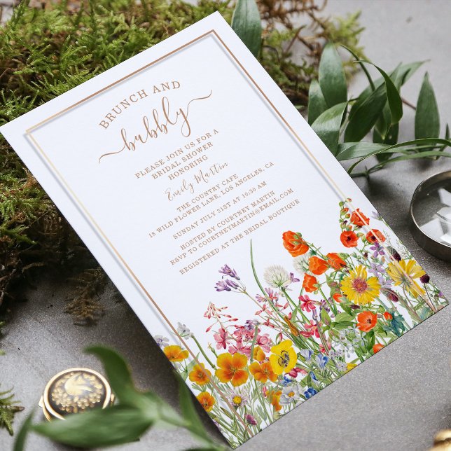 Brunch & Bubbly Boho Wildflowers Invitation (Creator Uploaded)