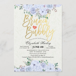 Brunch Bubbly Bridal Shower Chic Watercolor Floral Invitation