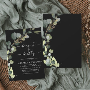 Brunch & Bubbly Bridal Shower Greenery Eucalyptus Invitation