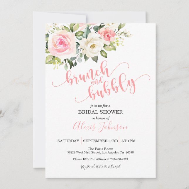 Brunch & Bubbly Bridal Shower Invitation (Front)