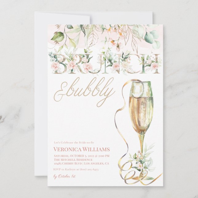 Brunch & Bubbly Bridal Shower Invitation (Front)