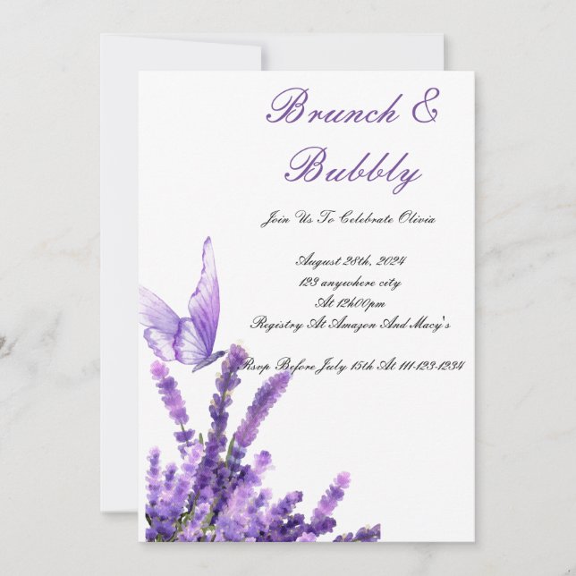 BRUNCH & BUBBLY BRIDAL SHOWER INVITATION (Front)