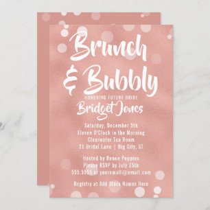 Brunch & Bubbly Bridal Shower Invitation Rose Gold