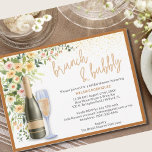 Brunch & Bubbly Bridal Shower Invite<br><div class="desc">Pretty bridal shower invitation - for brunch and bubbly.  This one features a floral design,  champagne bottle,  champagne glass,  and complimentary fonts that are easy to update with your information.</div>