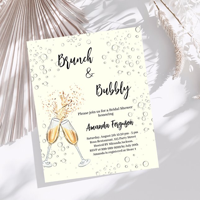 Brunch Bubbly Bridal Shower ivory invitation (Creator Uploaded)