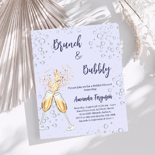 Brunch Bubbly Bridal Shower lavender invitation