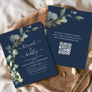 Brunch & Bubbly Bridal Shower QR Code Invitation Flyer