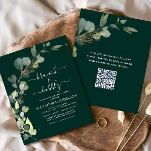 Brunch & Bubbly Bridal Shower QR Code Invitation Flyer