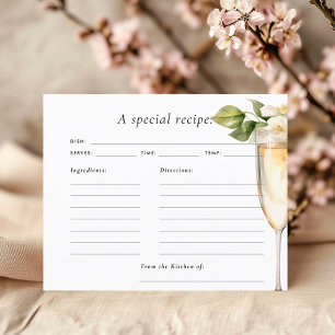 Brunch & Bubbly Bridal Shower Recipe Card