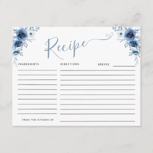 BRUNCH & BUBBLY Bridal Shower Recipe Request Enclosure Card