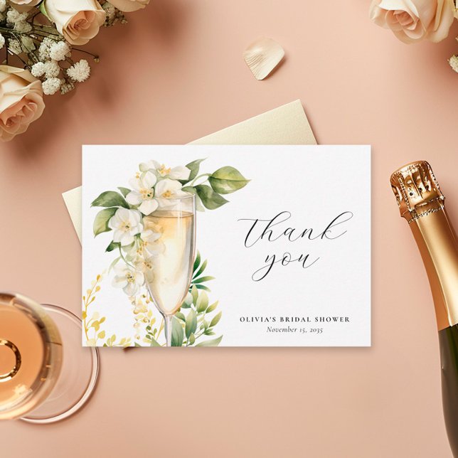 Brunch & Bubbly Bridal Shower Thank You Card (Creator Uploaded)