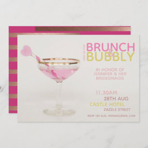 BRUNCH BUBBLY Bridesmaids Luncheon Brunch Cocktail Invitation