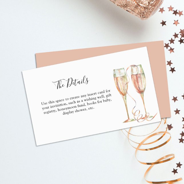 Brunch & Bubbly Champagne Bridal Shower Enclosure Card (Creator Uploaded)