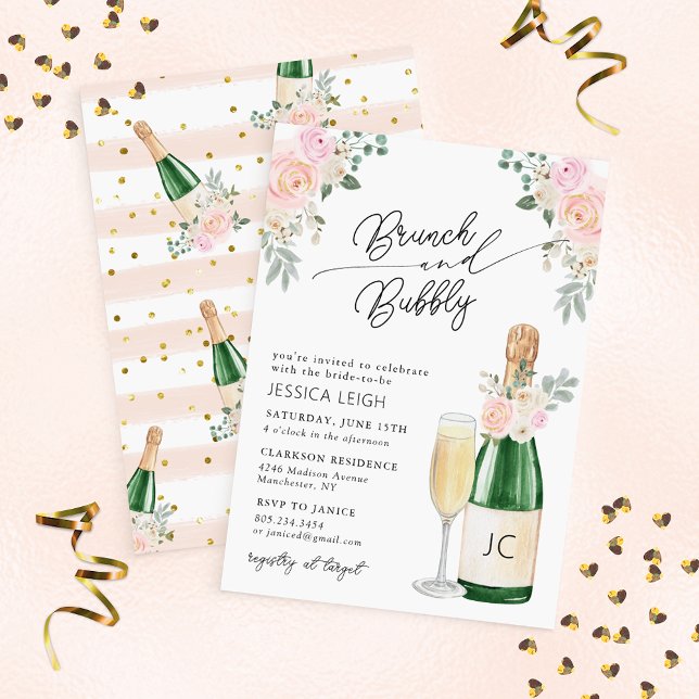 Brunch & Bubbly Champagne Bridal Shower Invitation (Creator Uploaded)