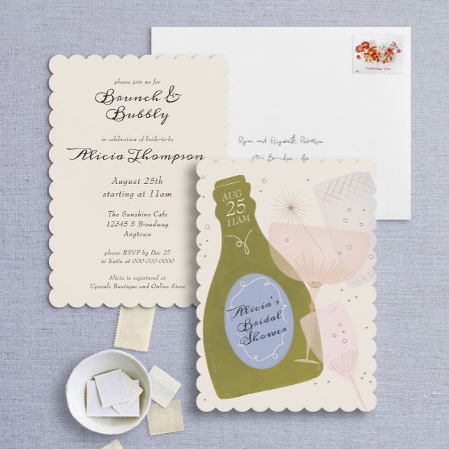 Brunch & Bubbly Champagne Bridal Shower Invitation (Creator Uploaded)