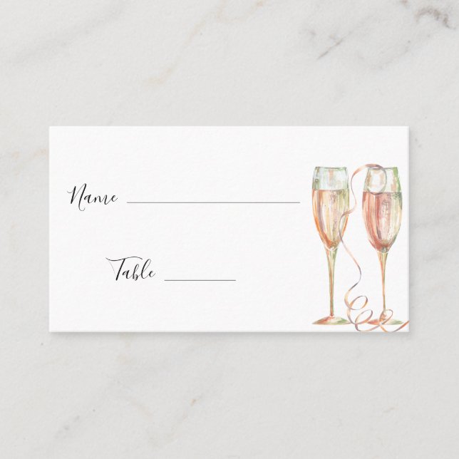 Brunch & Bubbly Champagne Bridal Shower Place Card (Front)