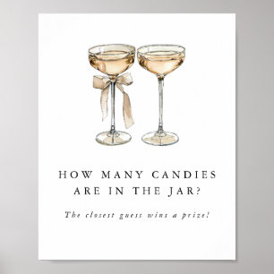 Brunch & Bubbly Champagne Wedding Guessing Game Poster