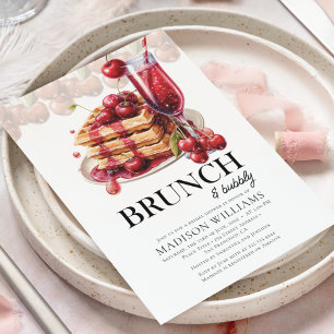 Brunch & Bubbly Cherry Bridal Shower Invitation