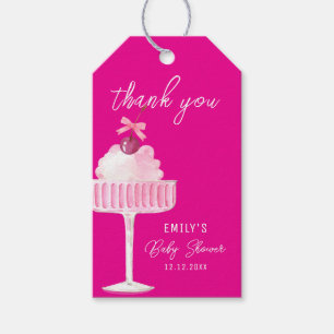 Brunch Bubbly Cherry Champagne Baby Shower Gift Tags