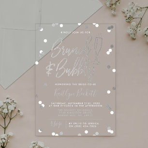 Brunch & Bubbly Confetti Bridal Shower Acrylic Invitations