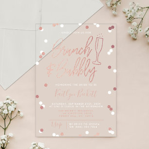 Brunch & Bubbly Confetti Bridal Shower Acrylic Invitations