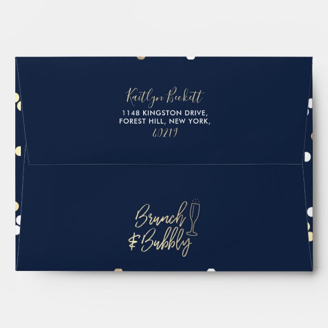 Brunch & Bubbly Confetti Bridal Shower Envelope (Back (Top Flap))