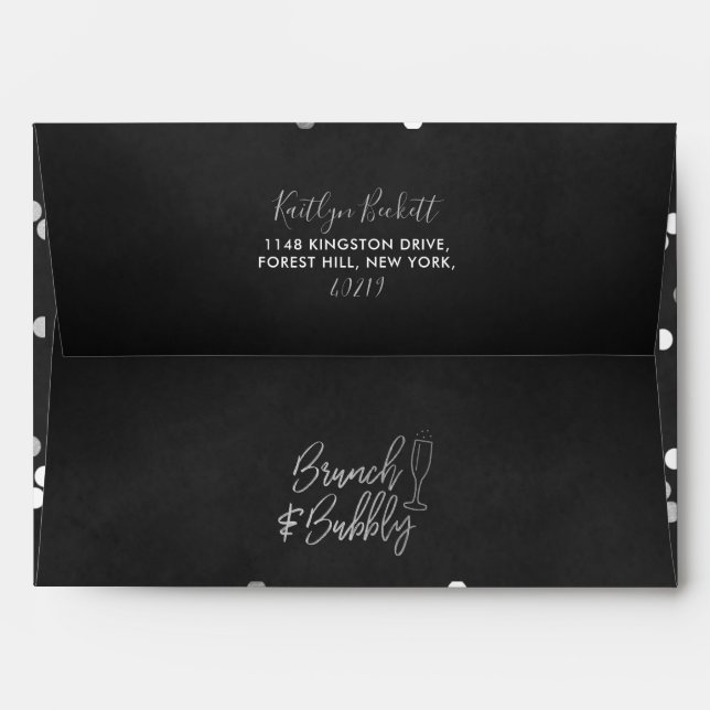 Brunch & Bubbly Confetti Bridal Shower Envelope (Back (Top Flap))