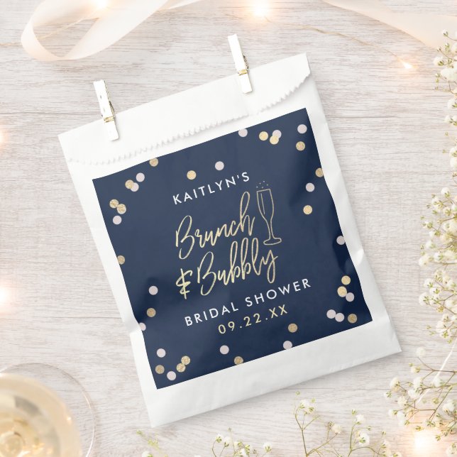 Brunch & Bubbly Confetti Bridal Shower Favour Bag (Clipped)