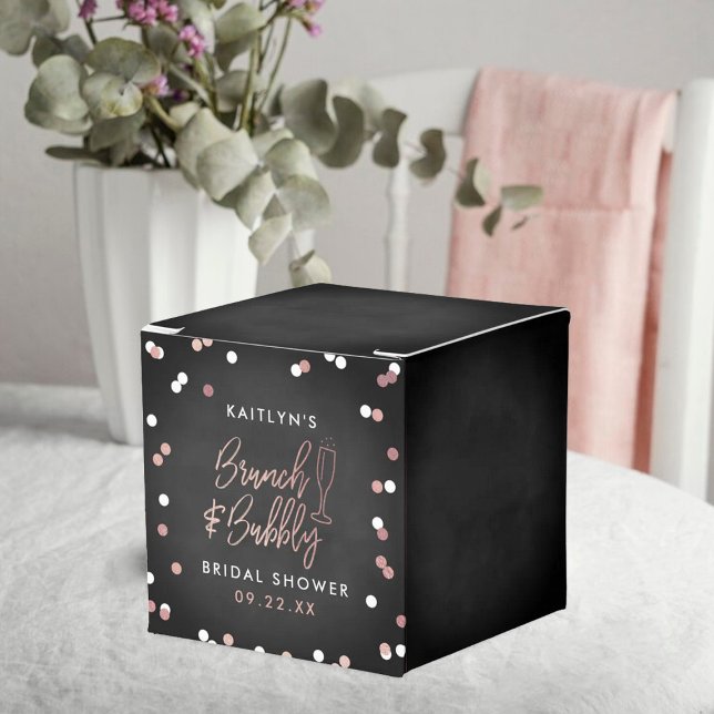 Brunch & Bubbly Confetti Bridal Shower Favour Box (Creator Uploaded)