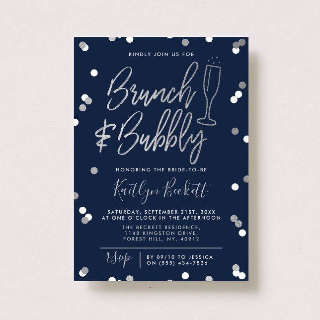 Brunch & Bubbly Confetti Bridal Shower Invitation (Creator Uploaded)
