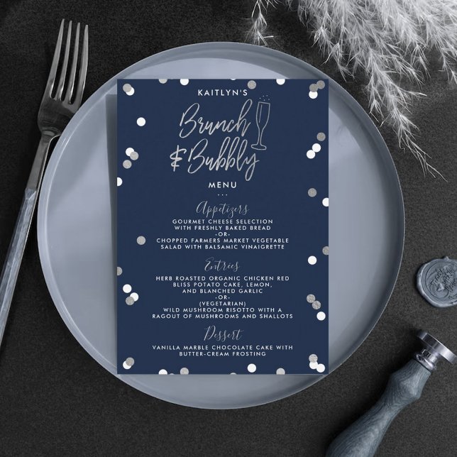 Brunch & Bubbly Confetti Bridal Shower Menu (Creator Uploaded)
