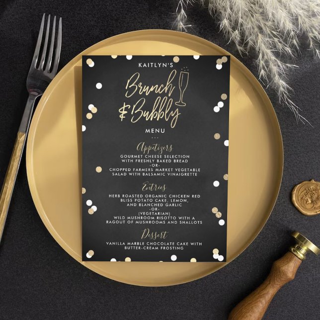 Brunch & Bubbly Confetti Bridal Shower Menu (Creator Uploaded)