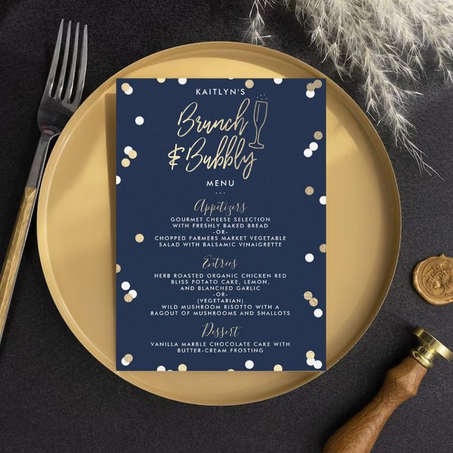 Brunch & Bubbly Confetti Bridal Shower Menu (Creator Uploaded)