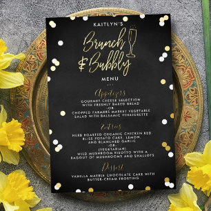 Brunch & Bubbly Confetti Bridal Shower Menu Card