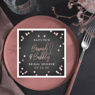 Brunch & Bubbly Confetti Bridal Shower Napkin