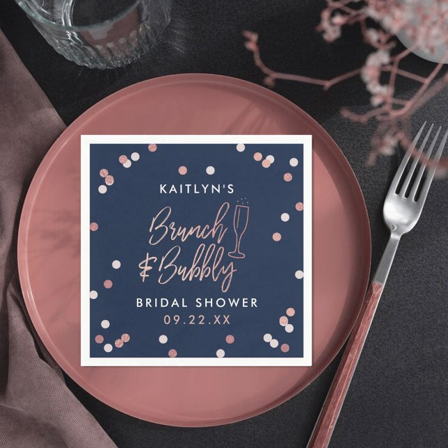 Brunch & Bubbly Confetti Bridal Shower Napkin (Creator Uploaded)