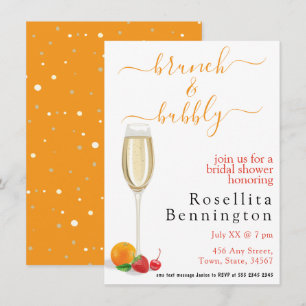Brunch Bubbly Delightful Budget Bridal Shower Invitation